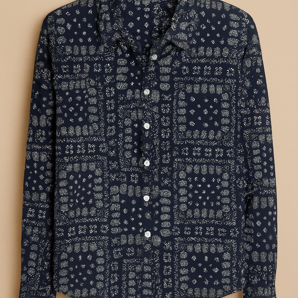 Women’s Blue Patterned Shirt -NWOT